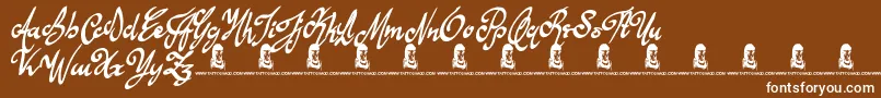 fuente AnythingForYou – Fuentes Blancas Sobre Fondo Marrón