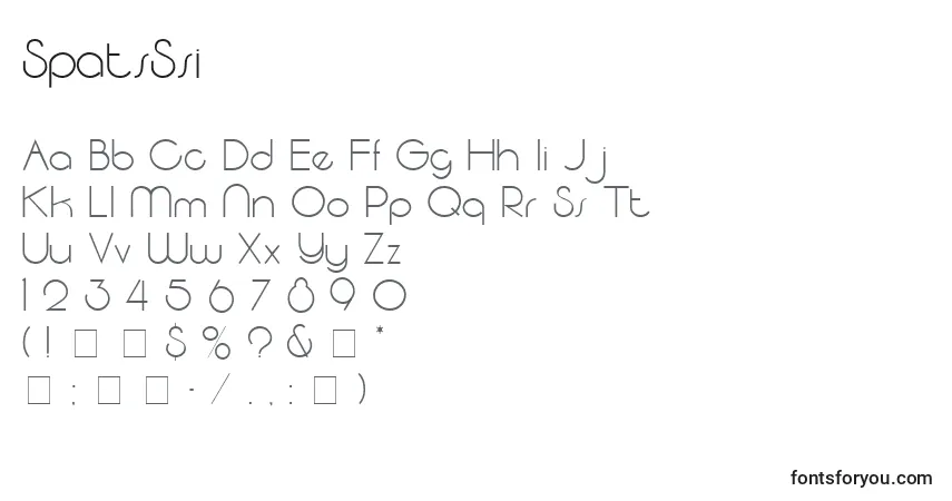 A fonte SpatsSsi – alfabeto, números, caracteres especiais