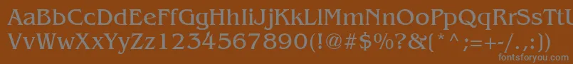 AgbengalyRoman-fontti – harmaat kirjasimet ruskealla taustalla