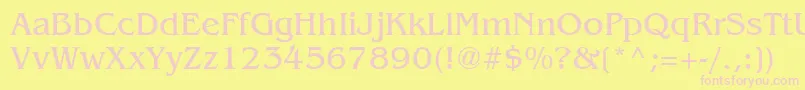 AgbengalyRoman-fontti – vaaleanpunaiset fontit keltaisella taustalla