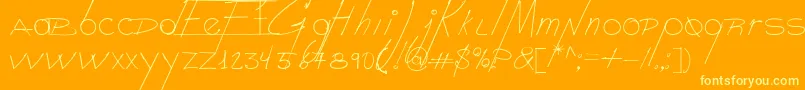 GoodNight-Schriftart – Gelbe Schriften auf orangefarbenem Hintergrund