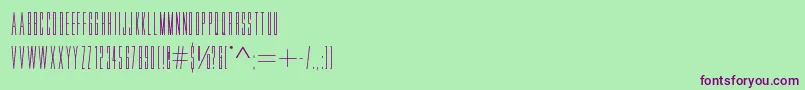 フォントMovlette – 緑の背景に紫のフォント