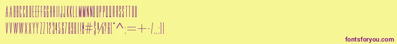 フォントMovlette – 紫色のフォント、黄色の背景