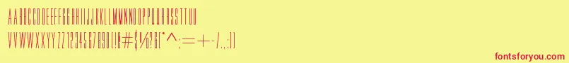 フォントMovlette – 赤い文字の黄色い背景