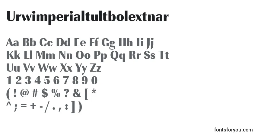 Schriftart Urwimperialtultbolextnar – Alphabet, Zahlen, spezielle Symbole