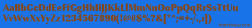 Urwimperialtultbolextnar Font – Brown Fonts on Blue Background
