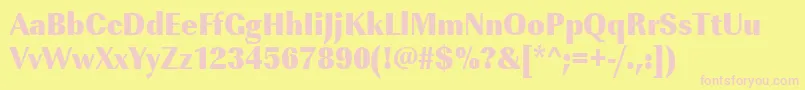 Urwimperialtultbolextnar-Schriftart – Rosa Schriften auf gelbem Hintergrund