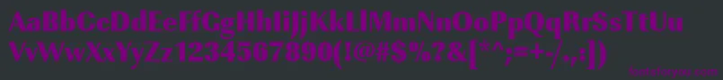 Czcionka Urwimperialtultbolextnar – fioletowe czcionki na czarnym tle