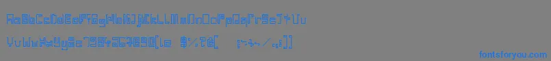 Шрифт IndiaSnakePixelLabyrinthGame – синие шрифты на сером фоне