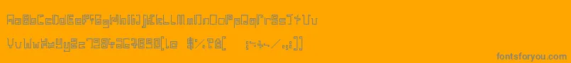 IndiaSnakePixelLabyrinthGame-Schriftart – Graue Schriften auf orangefarbenem Hintergrund