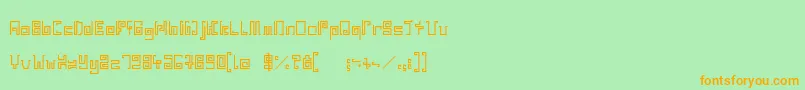 IndiaSnakePixelLabyrinthGame Font – Orange Fonts on Green Background