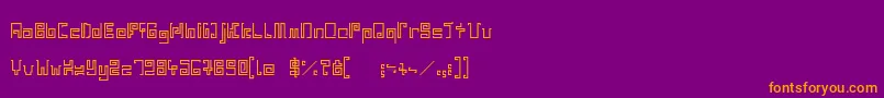 IndiaSnakePixelLabyrinthGame Font – Orange Fonts on Purple Background