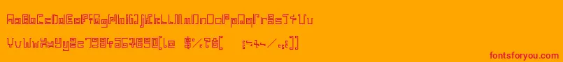 IndiaSnakePixelLabyrinthGame Font – Red Fonts on Orange Background