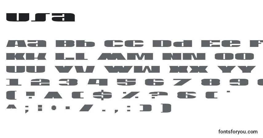 Usa-fontti – aakkoset, numerot, erikoismerkit