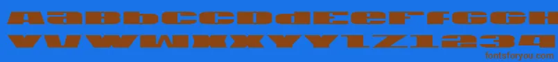 Usa Font – Brown Fonts on Blue Background