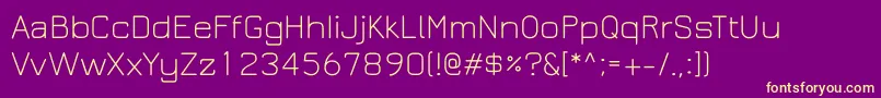 Jura Light-Schriftart – Gelbe Schriften auf violettem Hintergrund