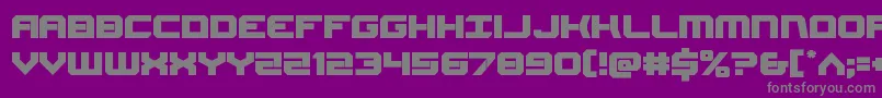 Gearhead-fontti – harmaat kirjasimet violetilla taustalla