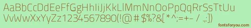 Titilliumtitle20-fontti – ruskeat fontit vihreällä taustalla