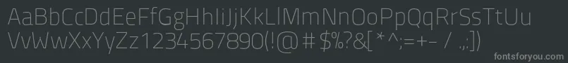 フォントTitilliumtitle20 – 黒い背景に灰色の文字