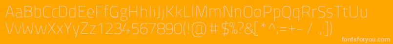 Titilliumtitle20-fontti – vaaleanpunaiset fontit oranssilla taustalla