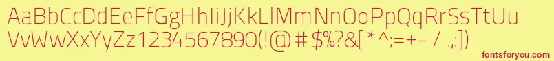 Titilliumtitle20 Font – Red Fonts on Yellow Background