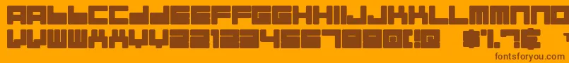 Alman-Schriftart – Braune Schriften auf orangefarbenem Hintergrund