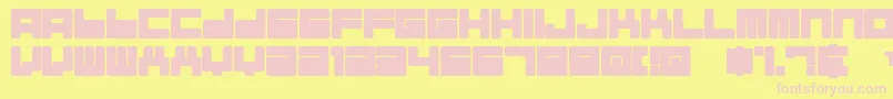 Alman-Schriftart – Rosa Schriften auf gelbem Hintergrund