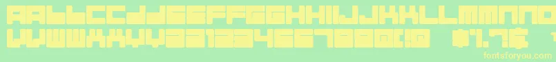 フォントAlman – 黄色の文字が緑の背景にあります