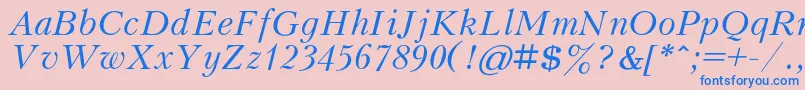 KudrashovcItalic Font – Blue Fonts on Pink Background