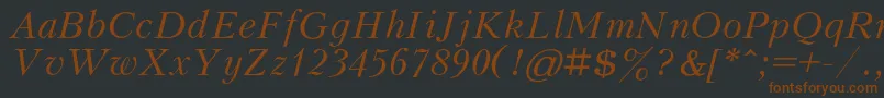 KudrashovcItalic Font – Brown Fonts on Black Background