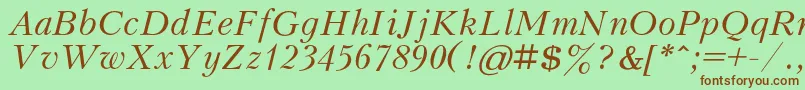 KudrashovcItalic Font – Brown Fonts on Green Background