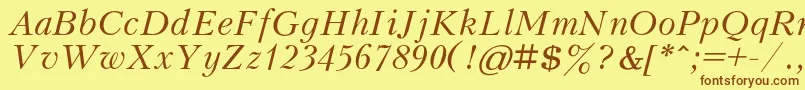 Шрифт KudrashovcItalic – коричневые шрифты на жёлтом фоне