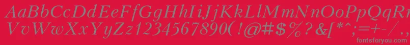 KudrashovcItalic Font – Gray Fonts on Red Background