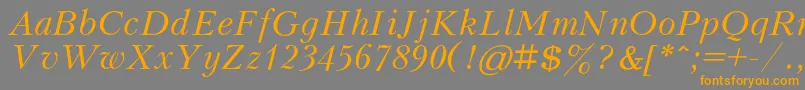 KudrashovcItalic Font – Orange Fonts on Gray Background