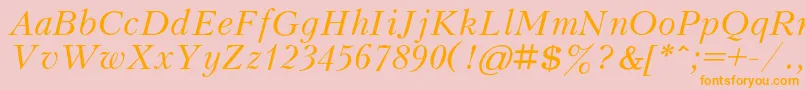 KudrashovcItalic Font – Orange Fonts on Pink Background