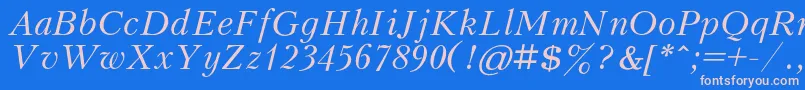 KudrashovcItalic Font – Pink Fonts on Blue Background