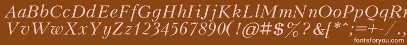 KudrashovcItalic Font – Pink Fonts on Brown Background