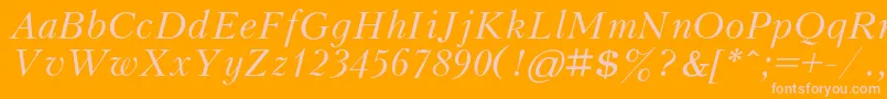 KudrashovcItalic Font – Pink Fonts on Orange Background