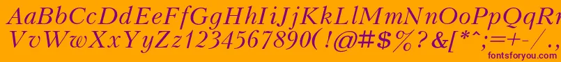 KudrashovcItalic Font – Purple Fonts on Orange Background