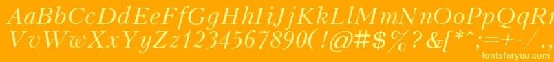 KudrashovcItalic Font – Yellow Fonts on Orange Background