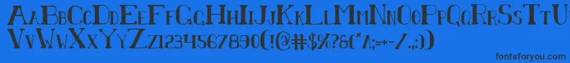 ChardinDoihleCondensed-Schriftart – Schwarze Schriften auf blauem Hintergrund