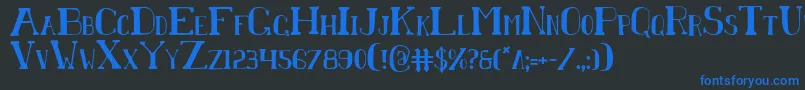 ChardinDoihleCondensed Font – Blue Fonts on Black Background