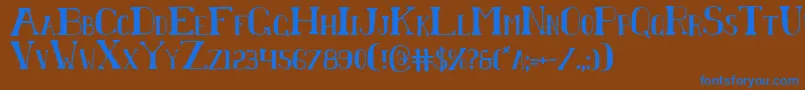 フォントChardinDoihleCondensed – 茶色の背景に青い文字