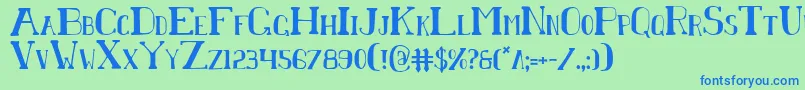 Шрифт ChardinDoihleCondensed – синие шрифты на зелёном фоне