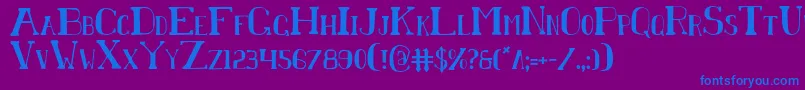 Шрифт ChardinDoihleCondensed – синие шрифты на фиолетовом фоне