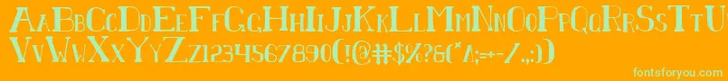 ChardinDoihleCondensed Font – Green Fonts on Orange Background