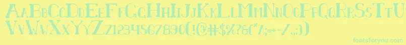 ChardinDoihleCondensed Font – Green Fonts on Yellow Background