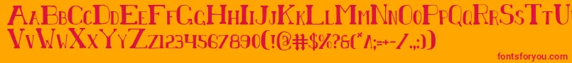 ChardinDoihleCondensed Font – Red Fonts on Orange Background