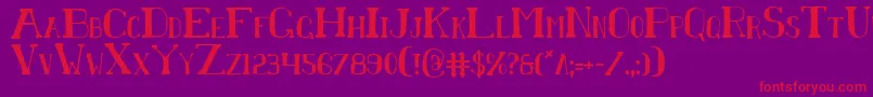フォントChardinDoihleCondensed – 紫の背景に赤い文字