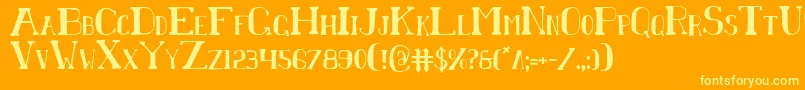 Подробнее о шрифте ChardinDoihleCondensed Шрифт ChardinDoihleCondensed – жёлтые шрифты на оранжевом фоне